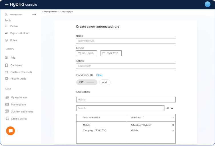 Run and manage with  Hybrid Console